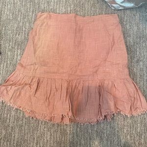 Pink flared mini skirt